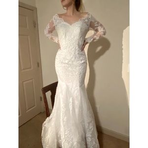 Lace embellished Mermaid Princess Wedding Gown